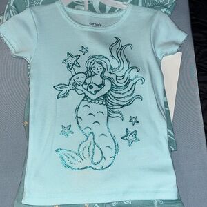 Adorable mermaid four piece short set made by carters size 2T